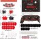 77PCS Red and Black Birthday Decorations for Women Men, Happy Birthday Banner Tablecloth Background Party Supplies, Confetti Star Red Black White Balloons Arch Kit Party Decorations